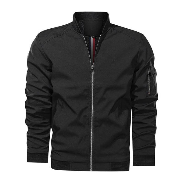 Men Casual Bomber Jacket Slim - Black / M - GEARTA