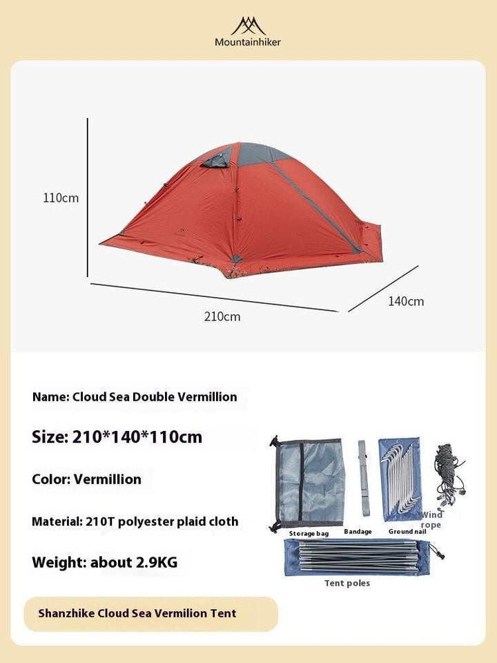 Outdoor Camping Rainproof And Sun Protection Portable Storage Tent - Double Red - GEARTA