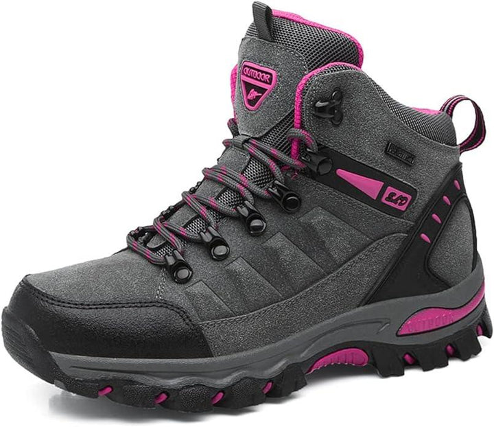 Casual Hiking Men And Women Comfortable High-Top Shoes - Dark gray rose / 35 - GEARTA