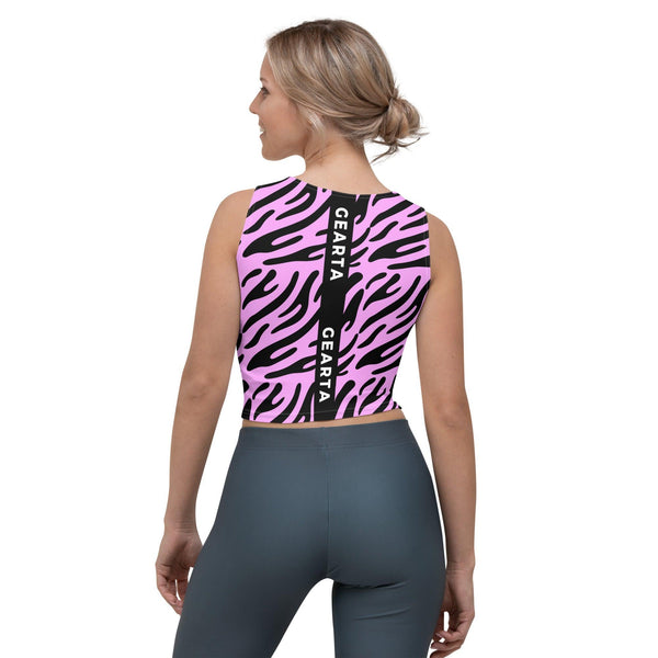 Pink Animal Print Crop Top - GEARTA