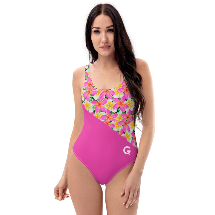 Pink & Yellow Tropical Floral Bikini Swimsuit - XS - GEARTA