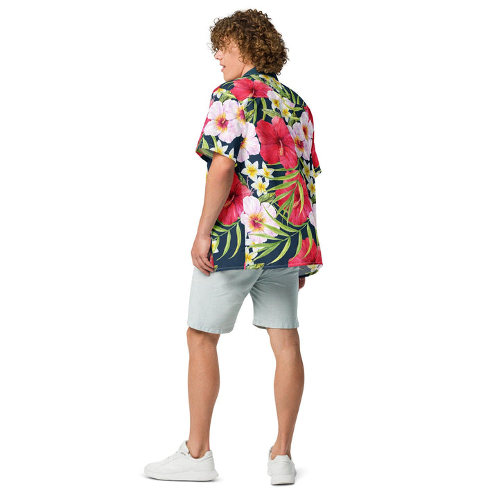 Aloha Tropical Hibiscus Hawaiian Button Up Shirt - GEARTA