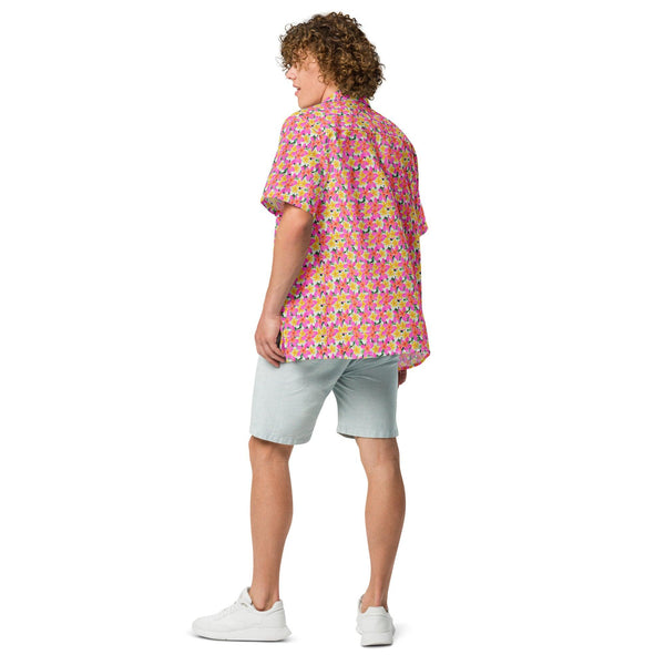 Tropical Summer Floral Hawaii Style Button Down Shirt - GEARTA