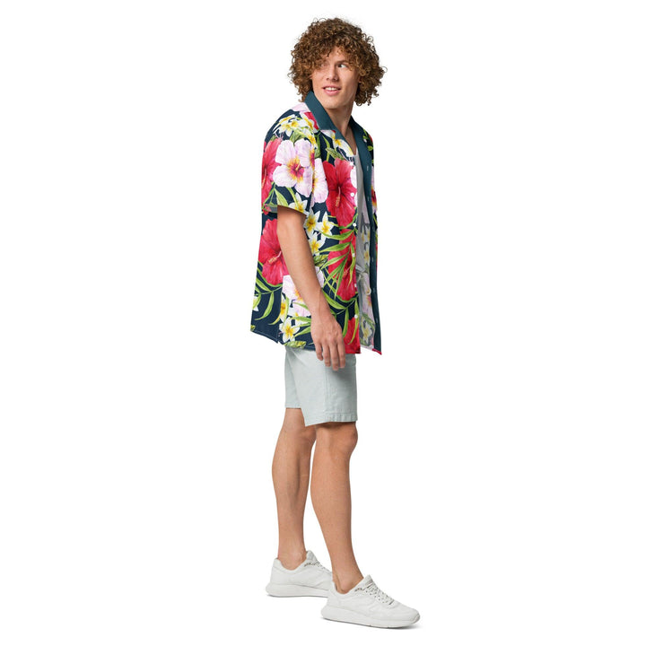 Aloha Tropical Hibiscus Hawaiian Button Up Shirt - GEARTA