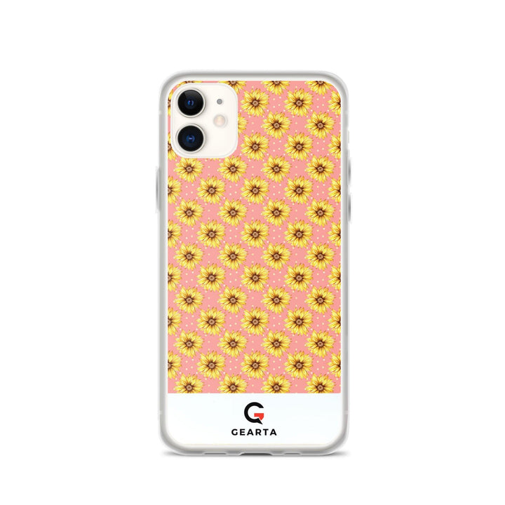 Sunflower Pattern Clear iPhone Case - iPhone 11 - GEARTA