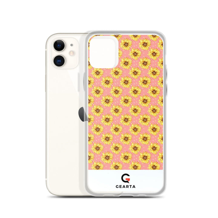 Sunflower Pattern Clear iPhone Case - GEARTA