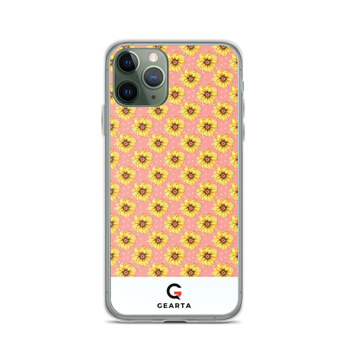 Sunflower Pattern Clear iPhone Case - iPhone 11 Pro - GEARTA