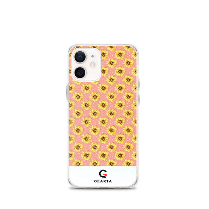 Sunflower Pattern Clear iPhone Case - iPhone 12 mini - GEARTA