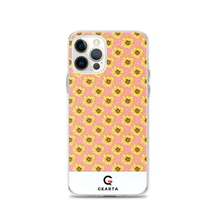 Sunflower Pattern Clear iPhone Case - iPhone 12 Pro - GEARTA