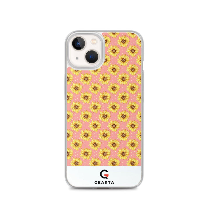 Sunflower Pattern Clear iPhone Case - iPhone 13 - GEARTA