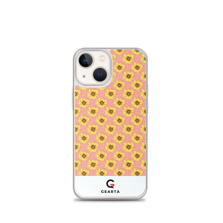 Sunflower Pattern Clear iPhone Case - iPhone 13 mini - GEARTA