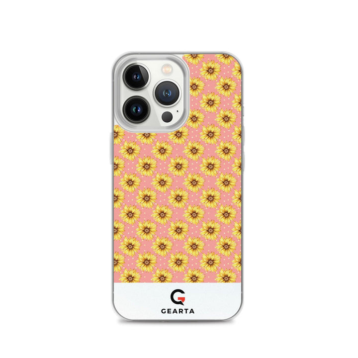 Sunflower Pattern Clear iPhone Case - iPhone 13 Pro - GEARTA