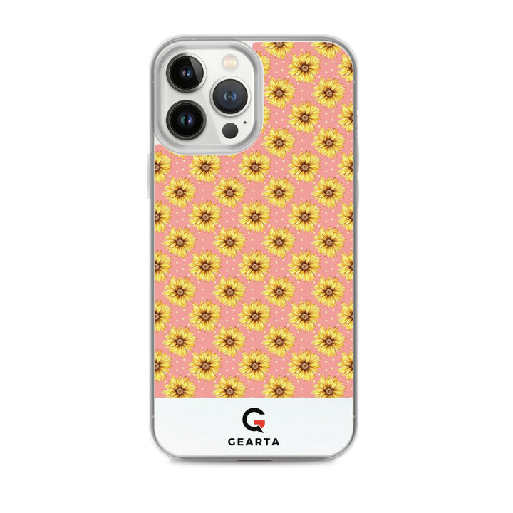 Sunflower Pattern Clear iPhone Case - iPhone 13 Pro Max - GEARTA