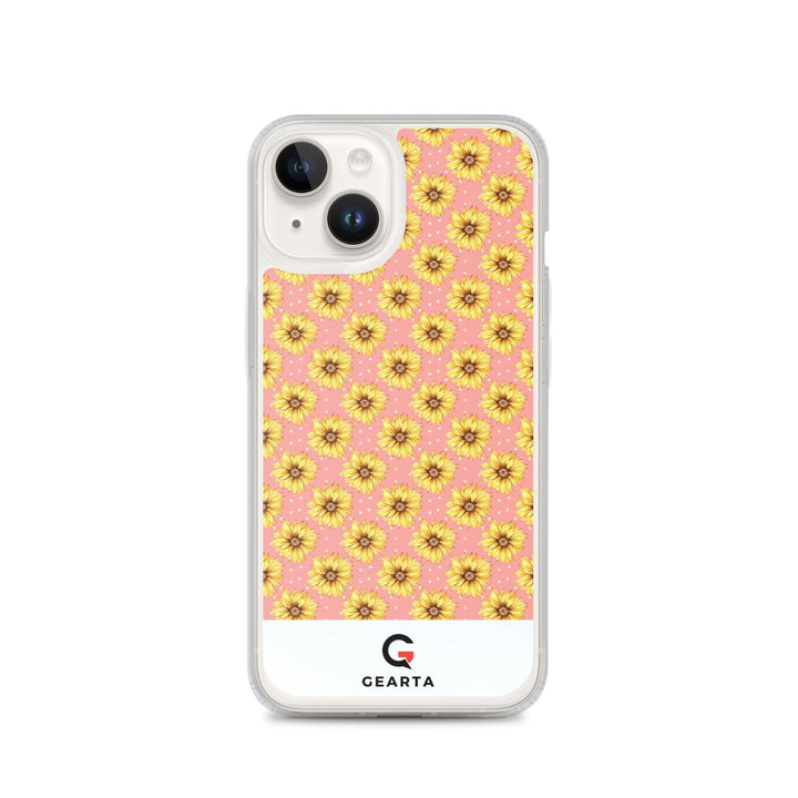 Sunflower Pattern Clear iPhone Case - iPhone 14 - GEARTA