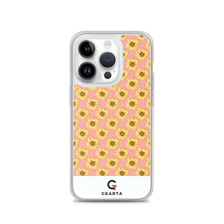 Sunflower Pattern Clear iPhone Case - iPhone 14 Pro - GEARTA