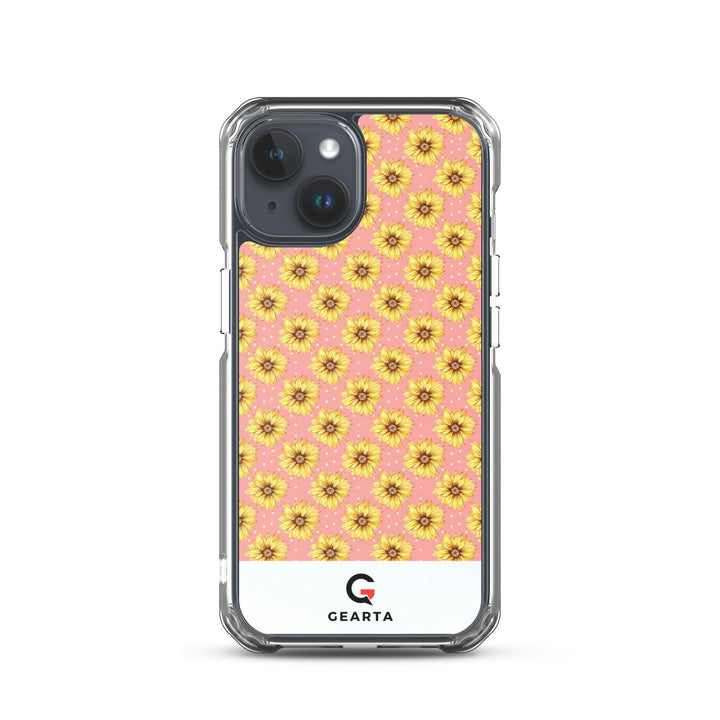 Sunflower Pattern Clear iPhone Case - iPhone 15 - GEARTA