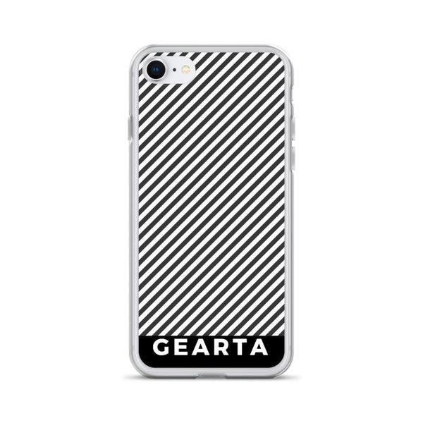 Black and White Stripe Clear iPhone Case - iPhone 7/8 - GEARTA