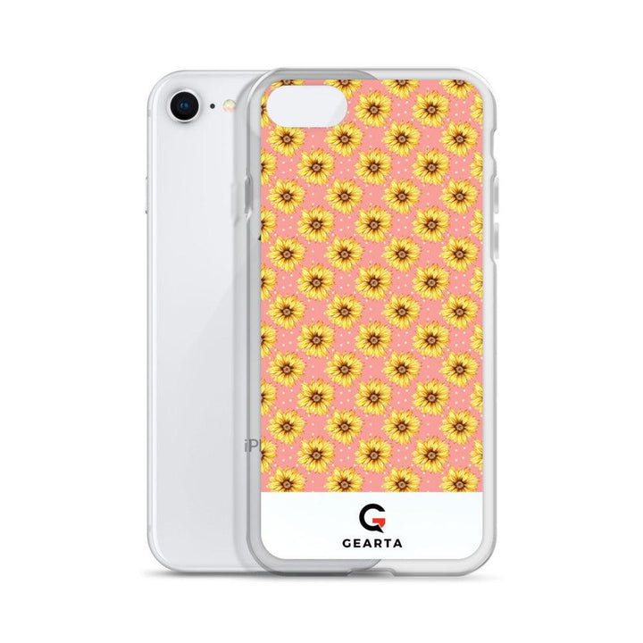 Sunflower Pattern Clear iPhone Case - GEARTA