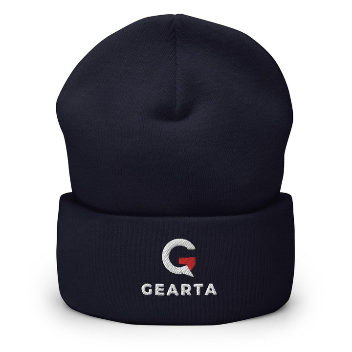 Dark Color Beanie with Folded Edges - Navy - GEARTA