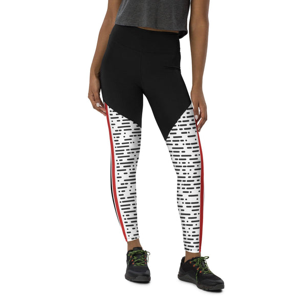 Black Subtle Infinite Line Sports Leggings - 2XS - GEARTA